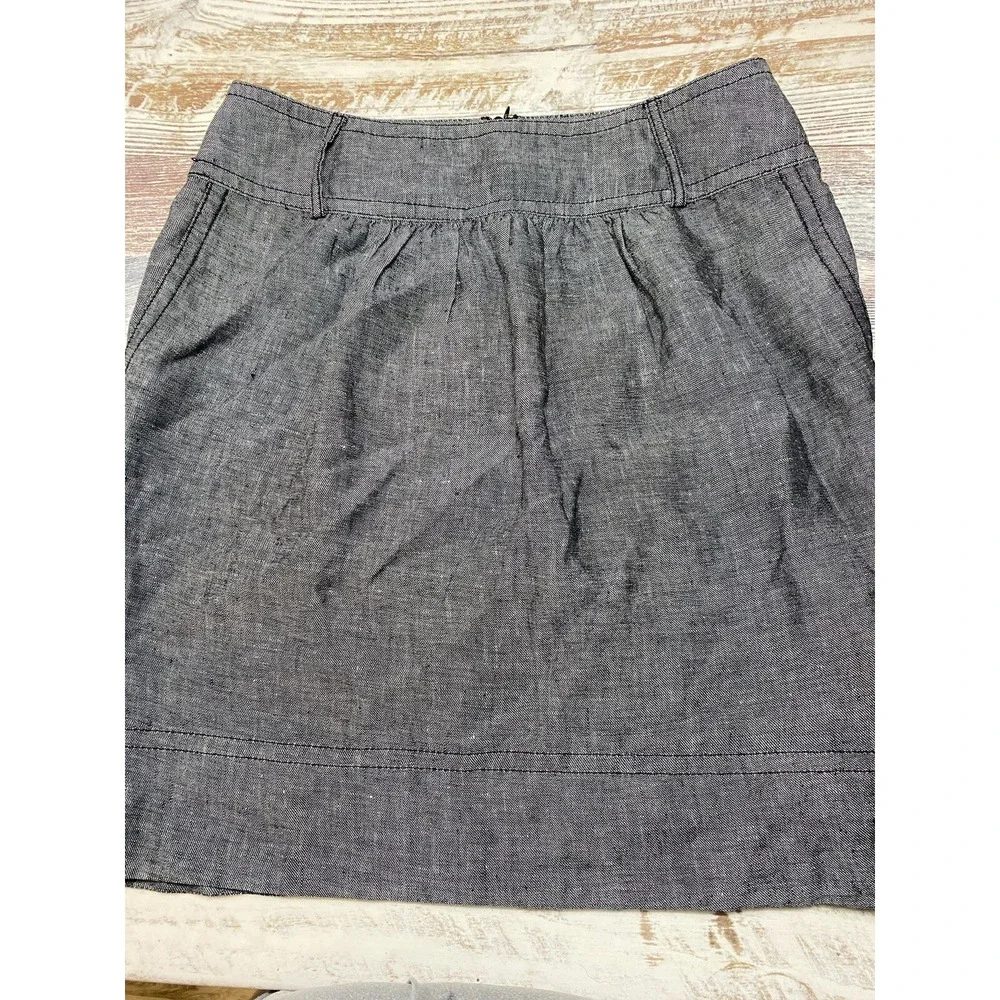 Banana Republic 100% Linen Skirt Size 6 Gray Pencil Skirt Business Casual